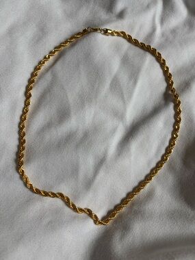 Gold Rope Chain Necklace - Women Jewelry. 24k gold plated.